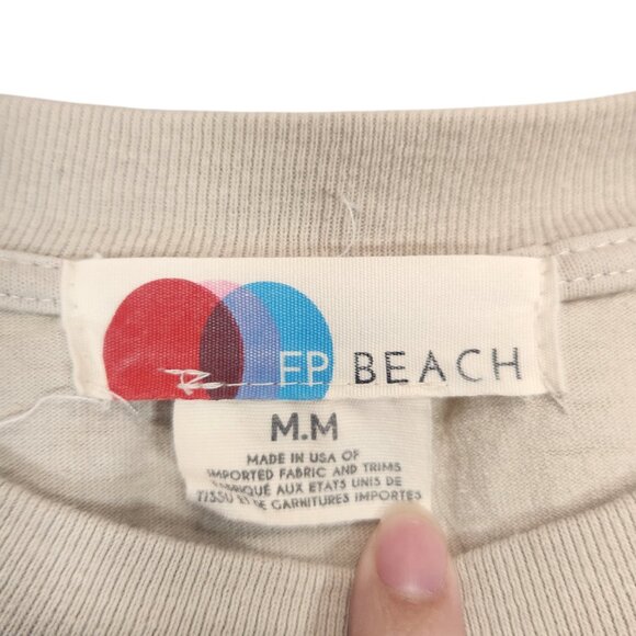 Free People Beach Camilla Shirtdress Tan Beige Casual Maxi T Shirt Dress Boho M - Picture 7 of 9